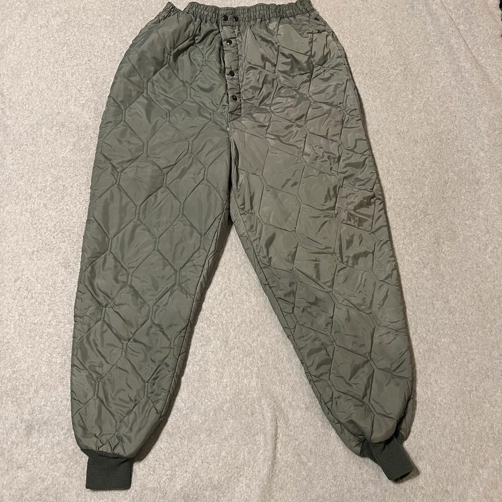 USAF‎ Flyers Liners Large Green Quilted Trousers Cold Weather Sage USGI Military